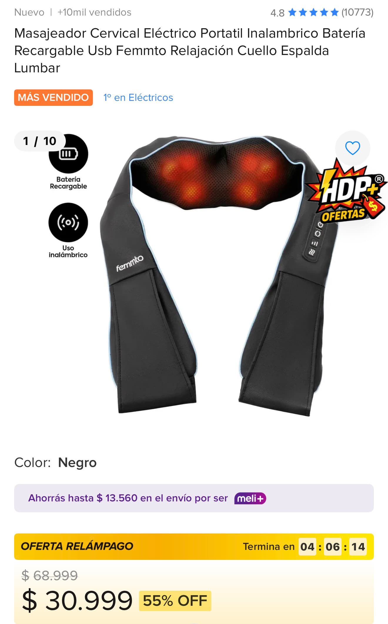 Masajeador Cervical Inalámbrico con Calor 🔥 Relax