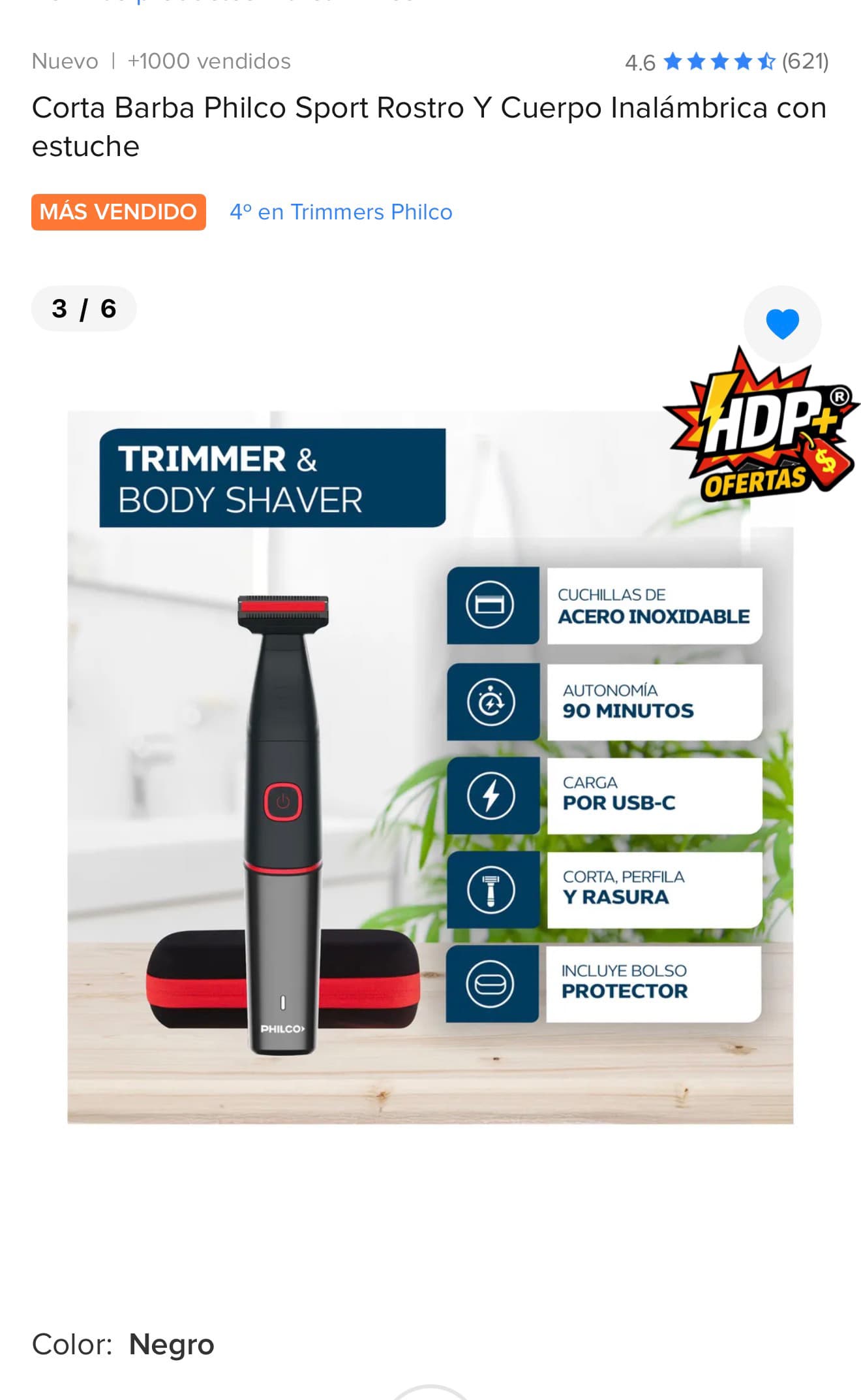 Trimmer Philco Barba y Cuerpo USB-C con Estuche